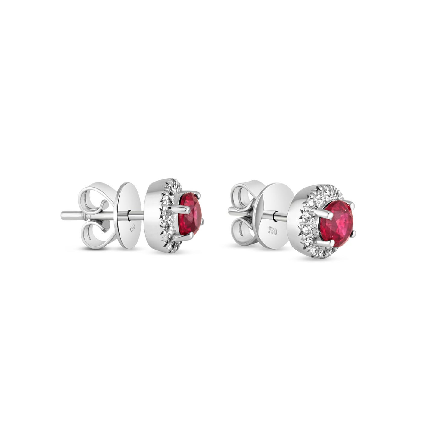 VITTORIA RUBY HALO DIAMOND STUDS