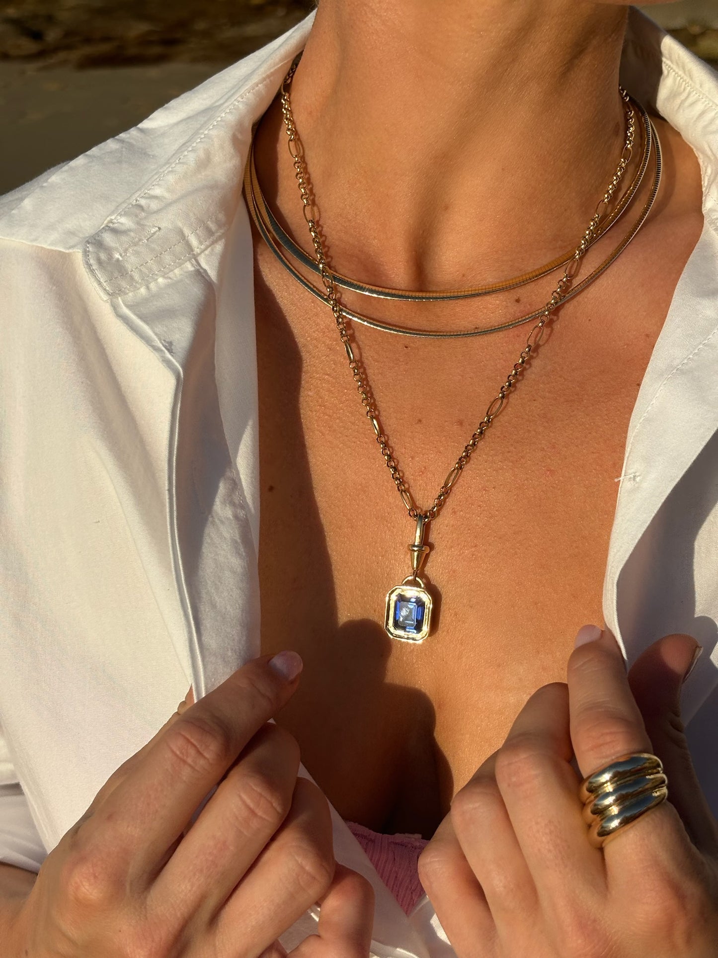 OMEGA TWO-TONE NECKLACE
