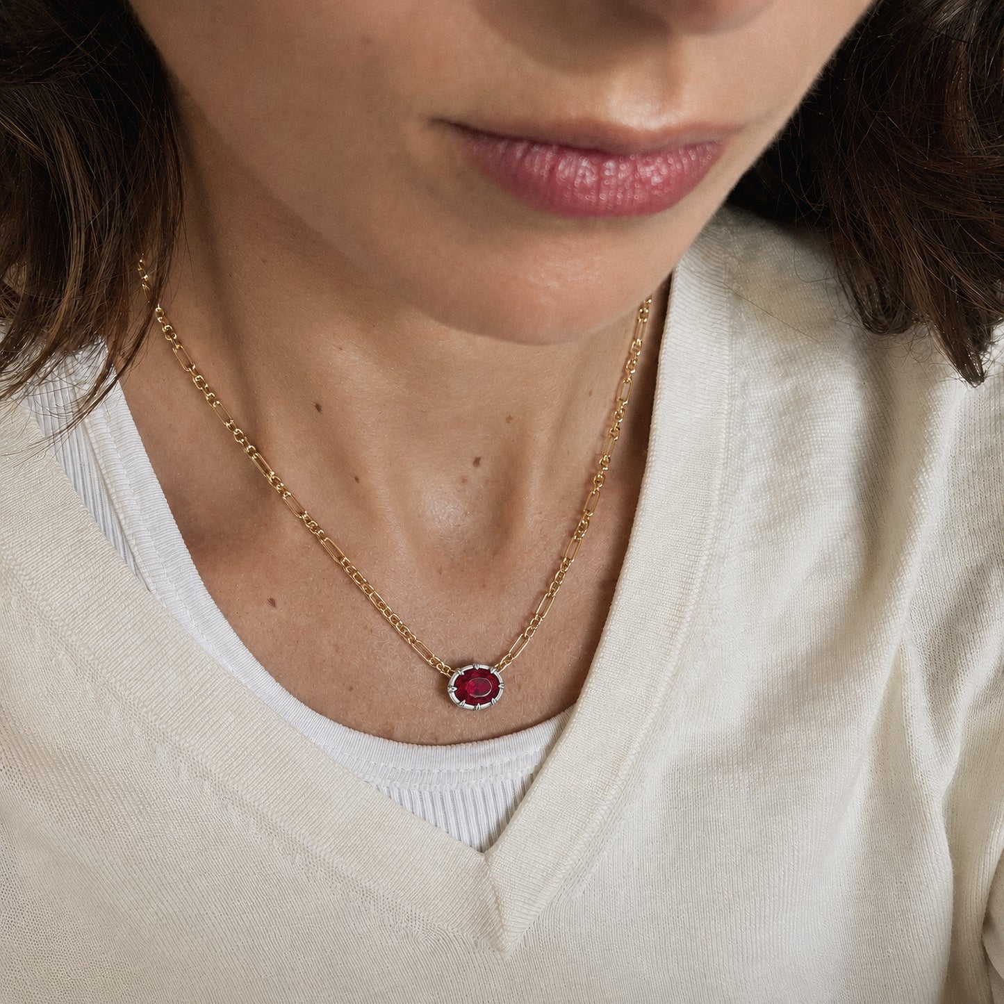 MILA RUBY PENDANT ON CHAIN