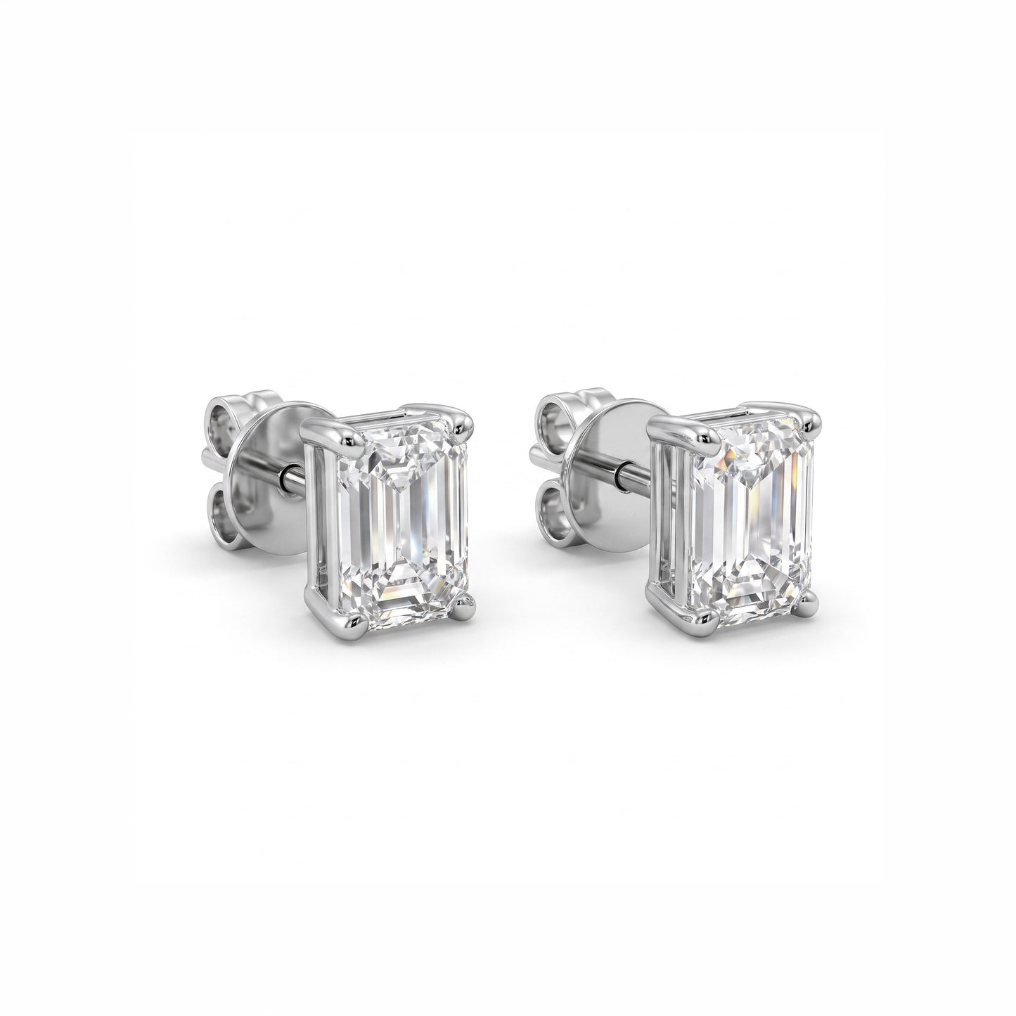 FORMA EMERALD CUT DIAMOND STUDS