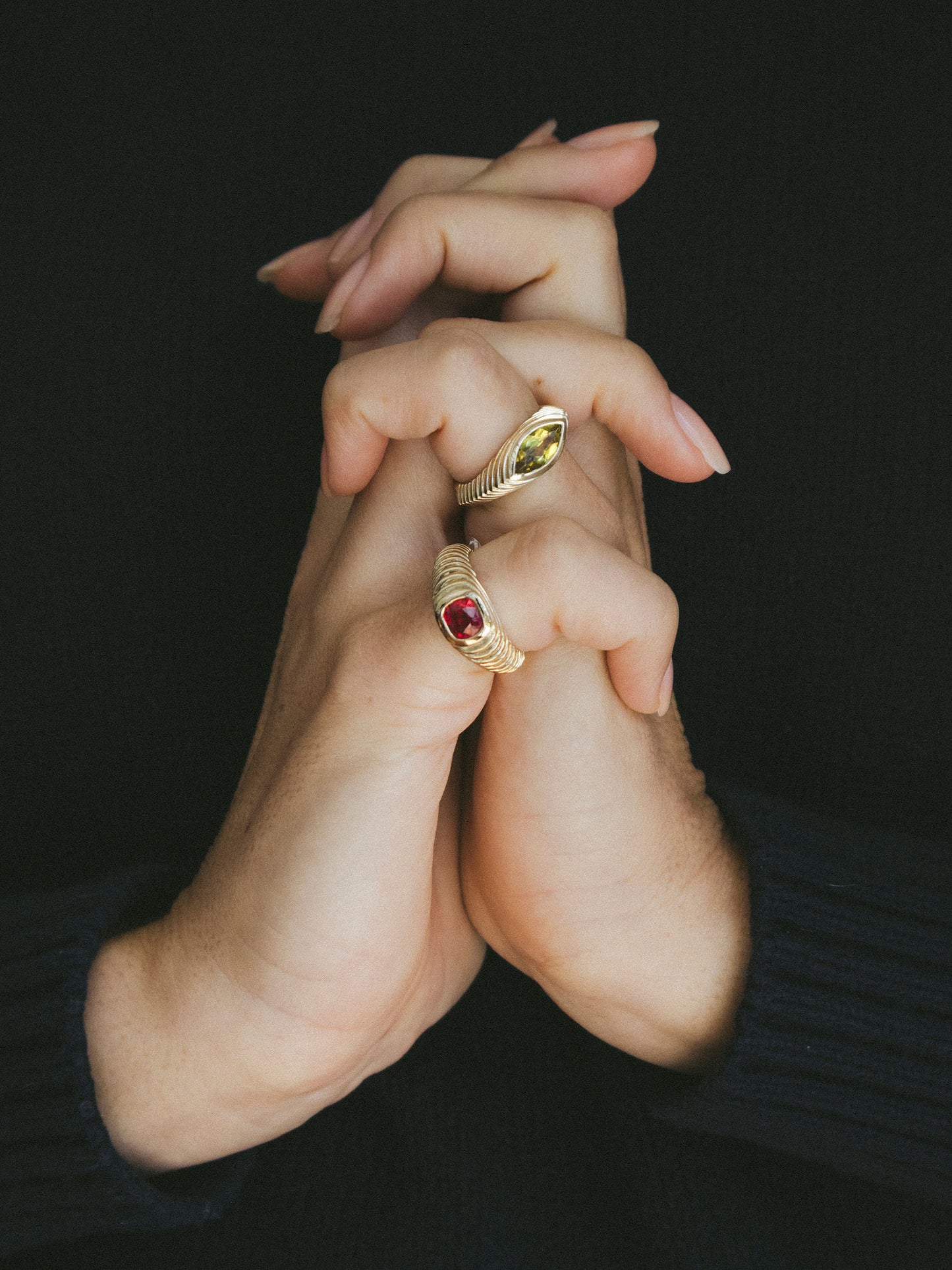 Contessa Red Spinel Pinkie Ring