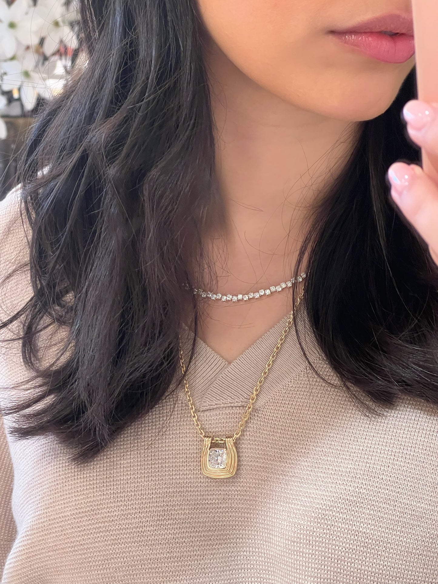 CONTESSA CUSHION CUT DIAMOND PENDANT