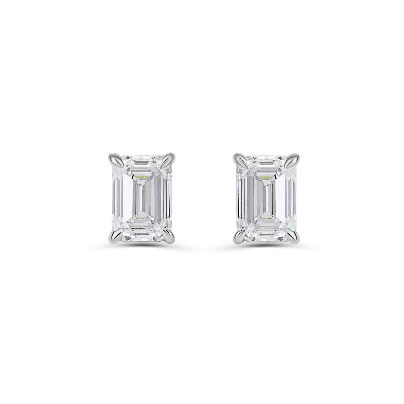FORMA EMERALD CUT DIAMOND STUDS