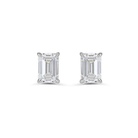 FORMA EMERALD CUT DIAMOND STUDS