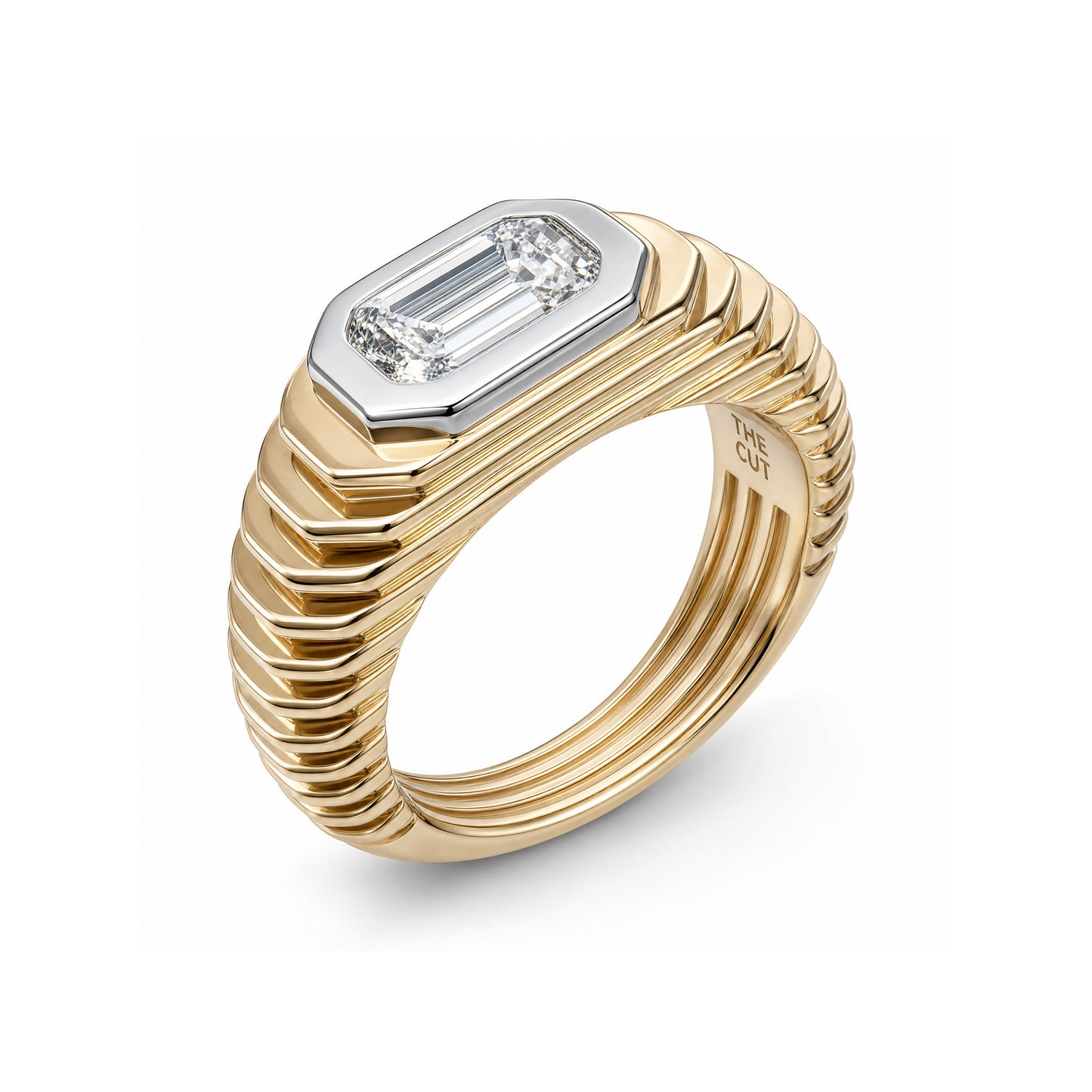 Contessa Emerald Cut Diamond Pinkie Ring