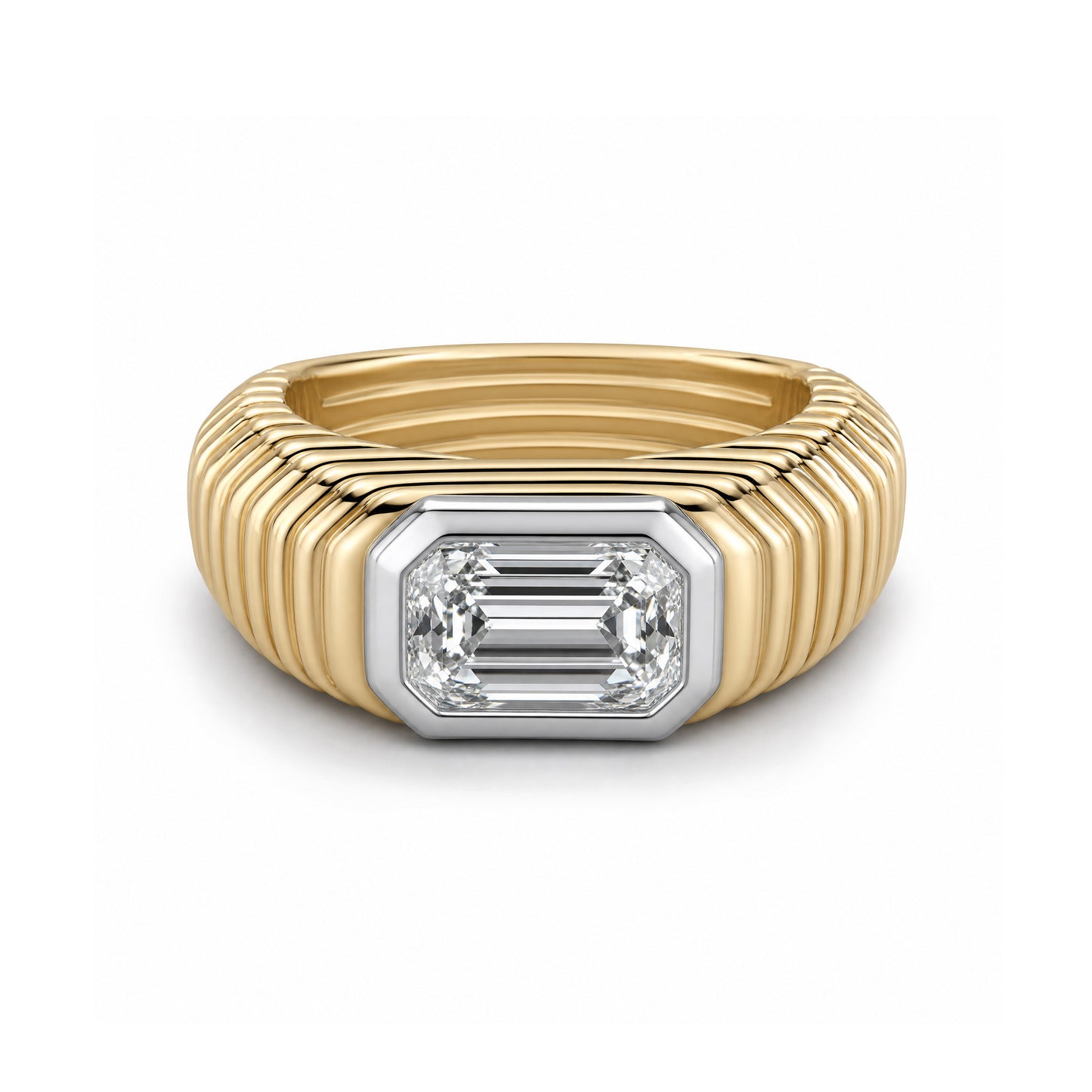 Contessa Emerald Cut Diamond Pinkie Ring