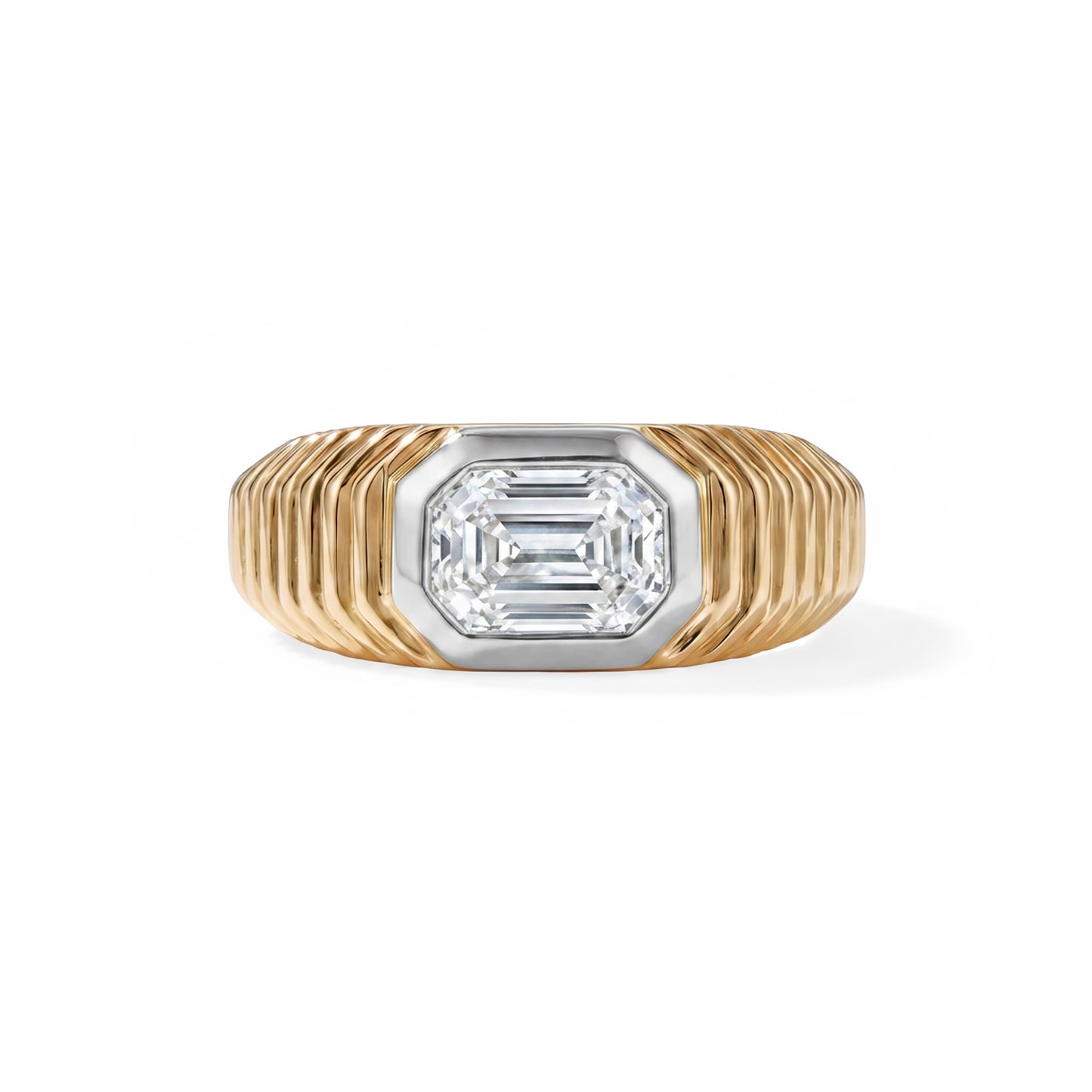 Contessa Emerald Cut Diamond Pinkie Ring