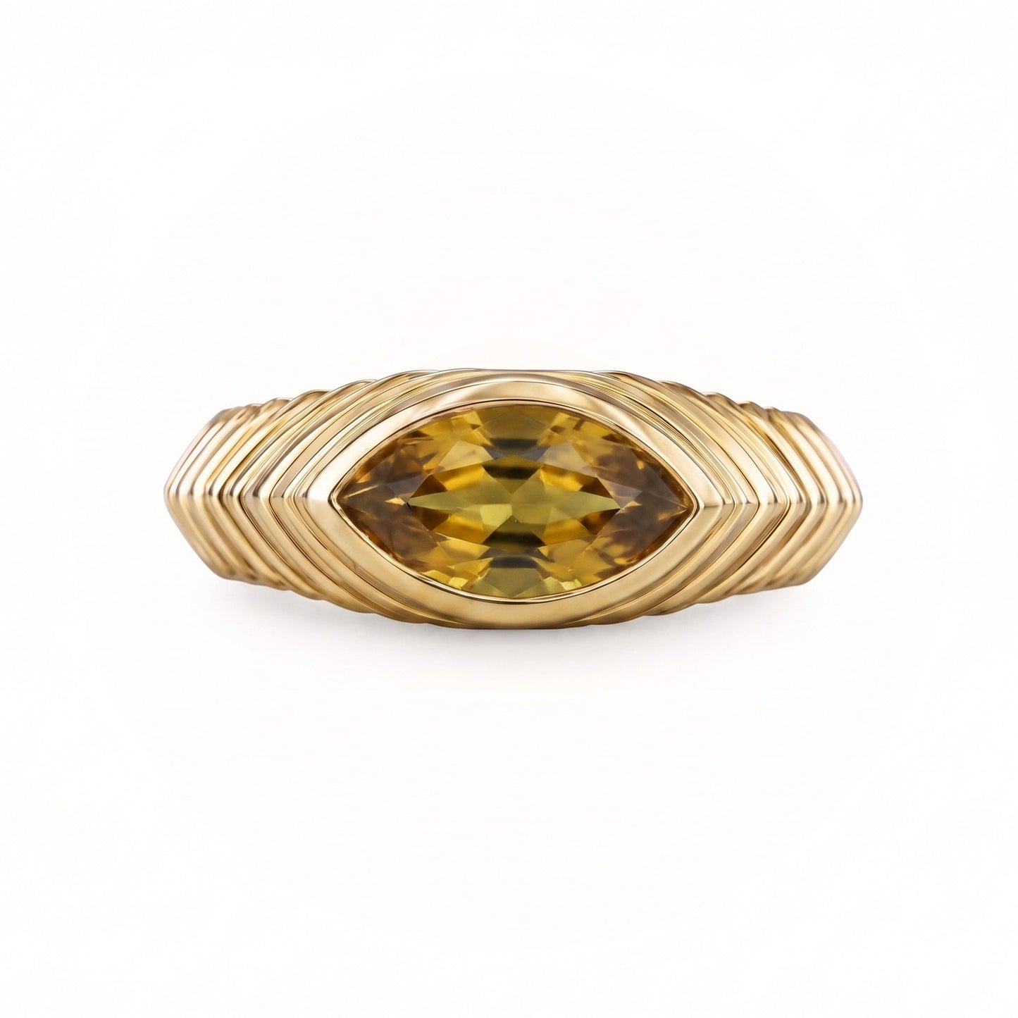 Contessa Yellow Australian Sapphire Pinkie Ring