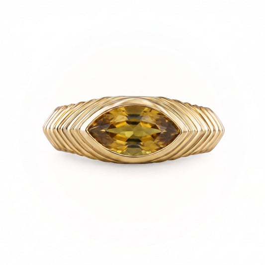 Contessa Yellow Australian Sapphire Pinkie Ring