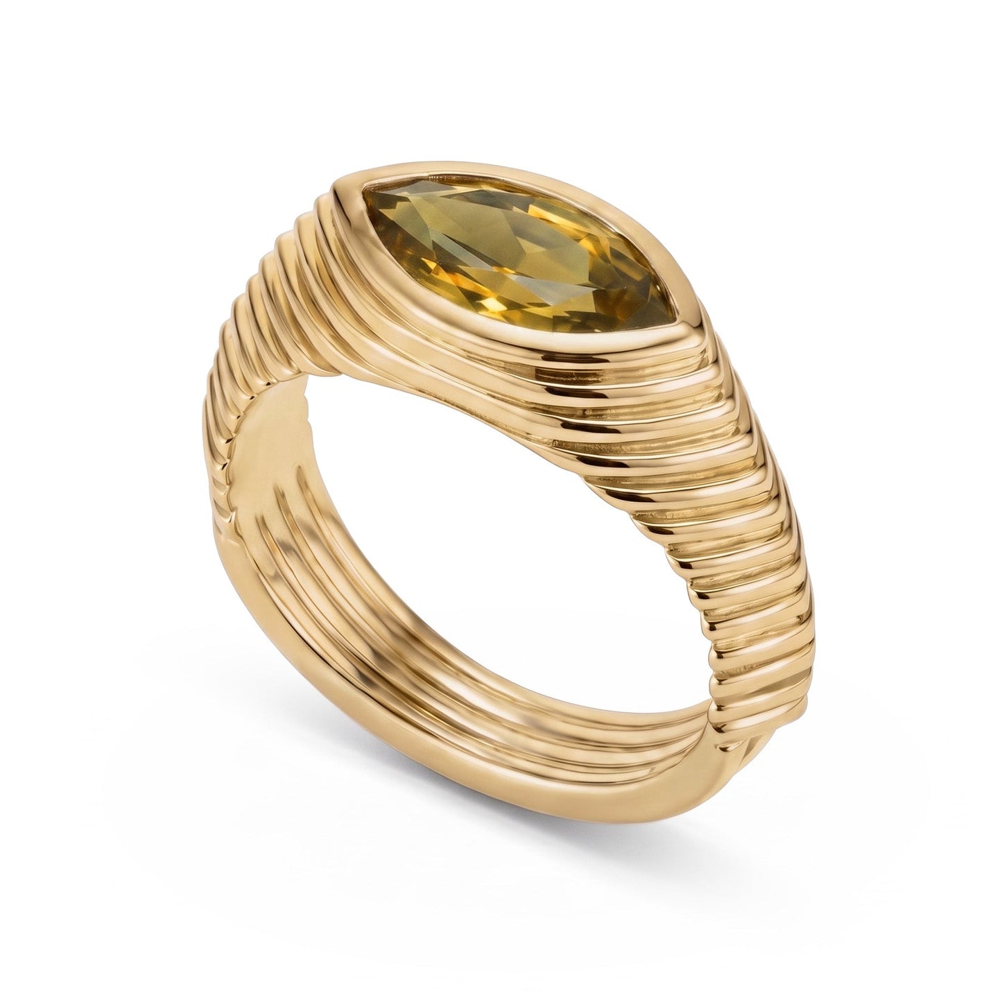 Contessa Yellow Australian Sapphire Pinkie Ring