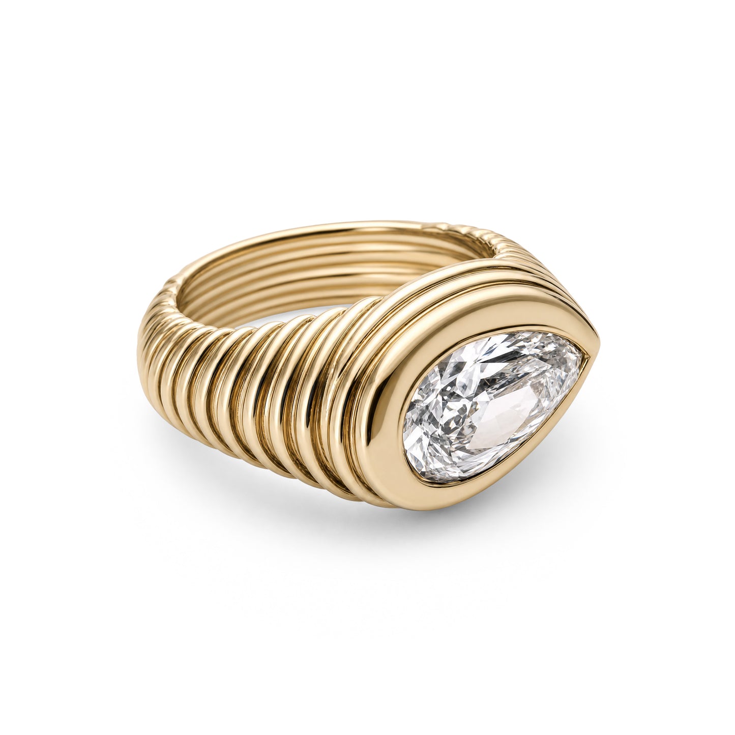 Contessa Pear Diamond Pinkie Ring