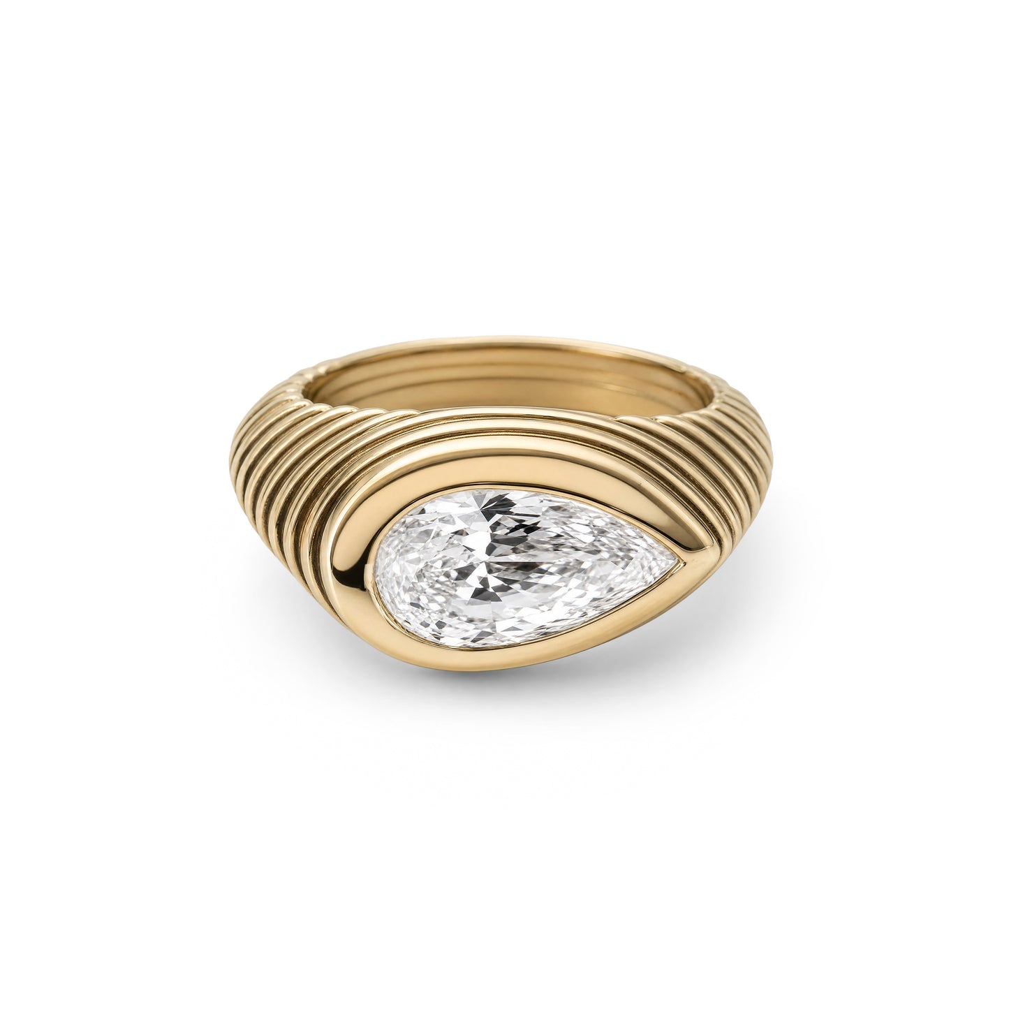 Contessa Pear Diamond Pinkie Ring