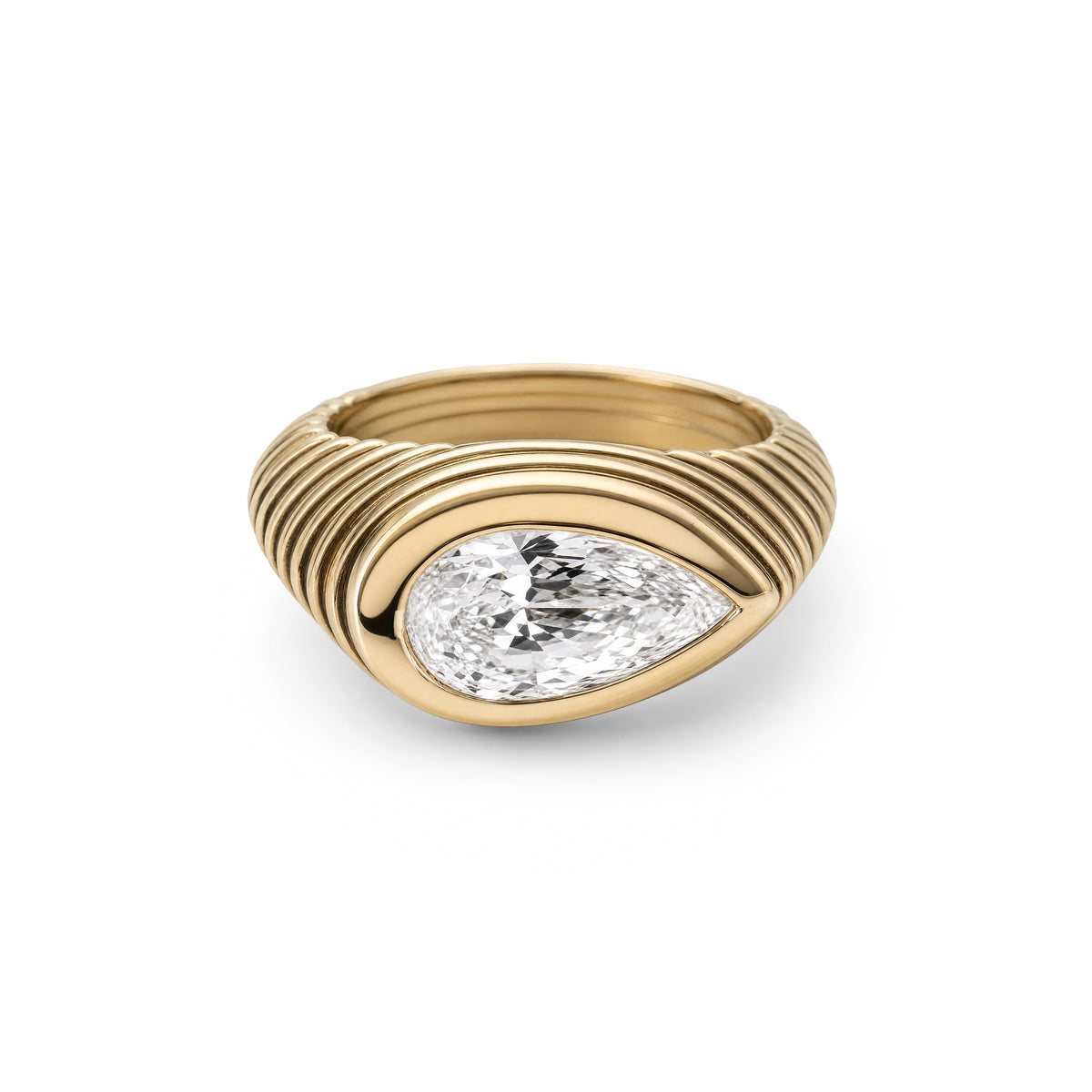 Contessa Pear Diamond Pinkie Ring