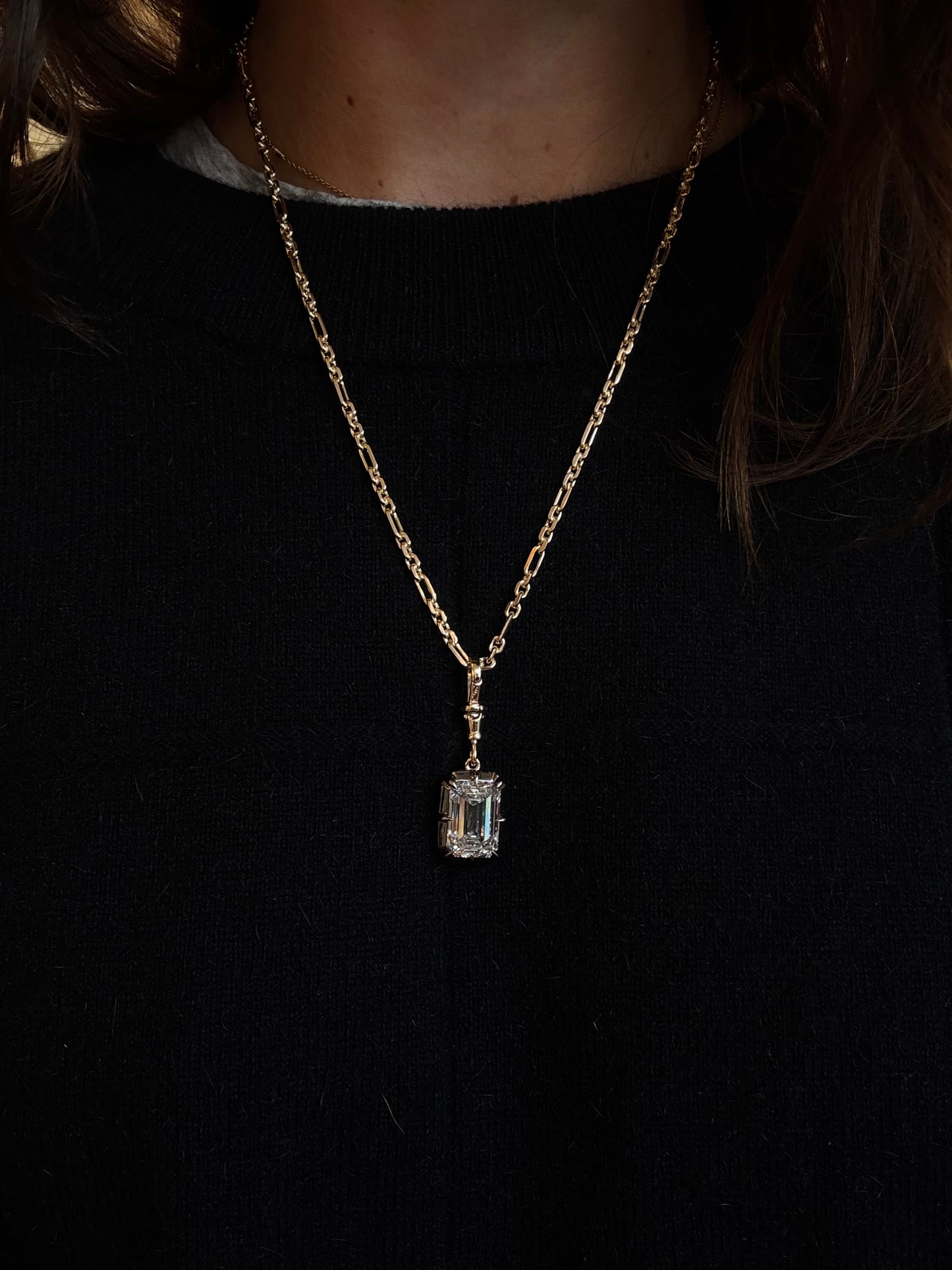 SOPHIA EMERALD CUT PENDANT