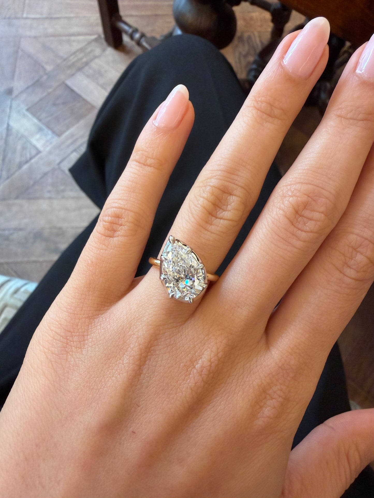 TILTED PEAR GEORGIAN RING