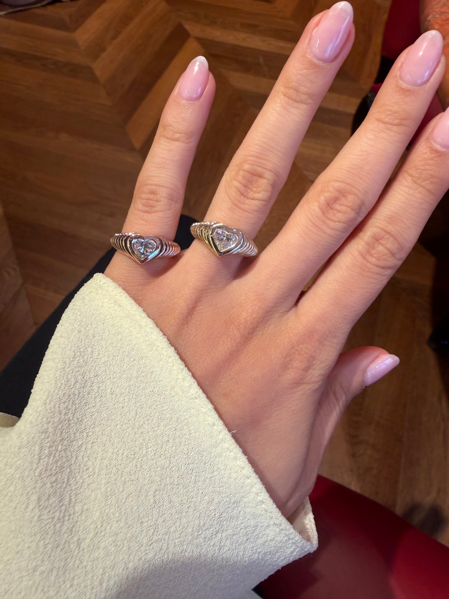 Contessa Heart Diamond Pinkie Ring