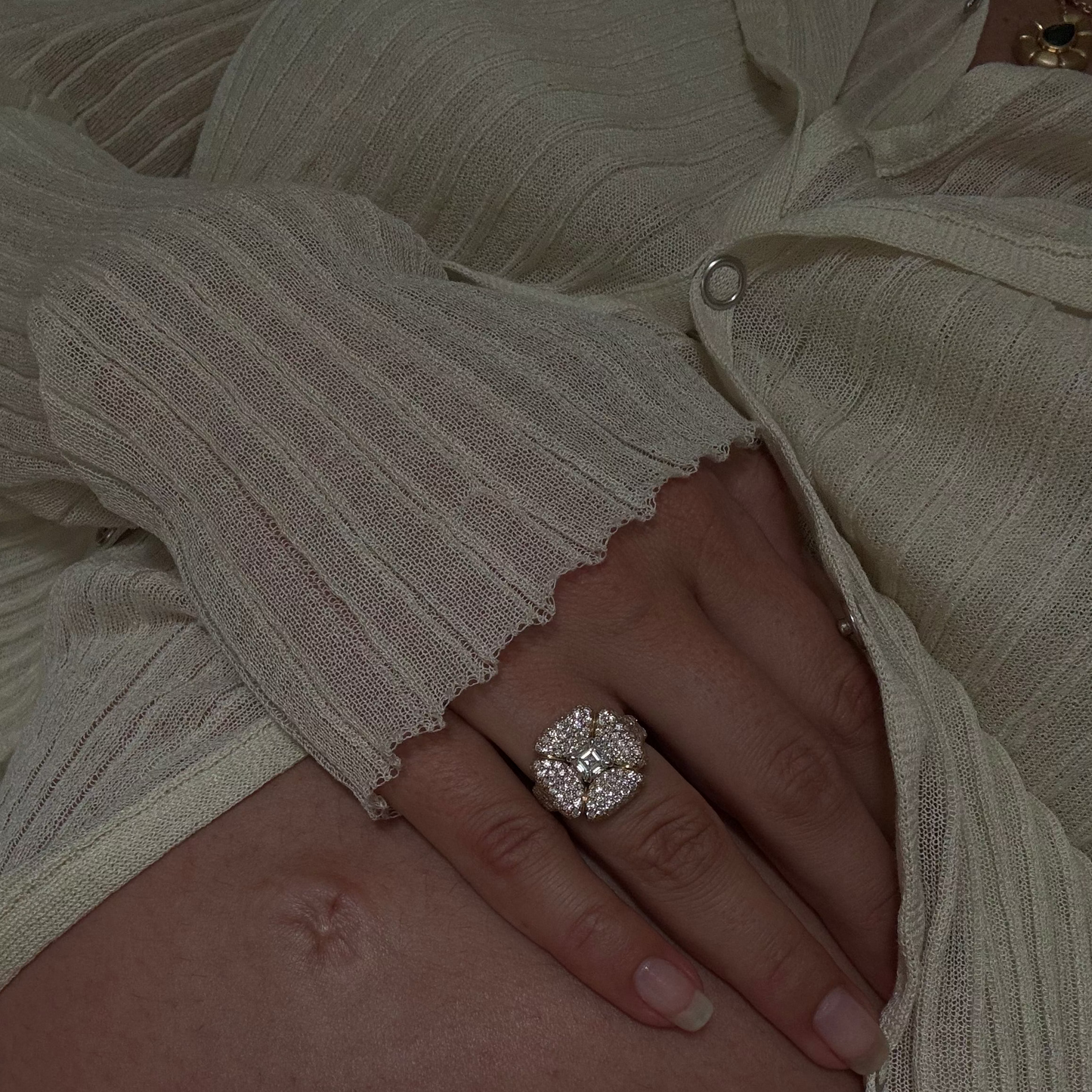 THE VESTA PAVE DIAMOND RING