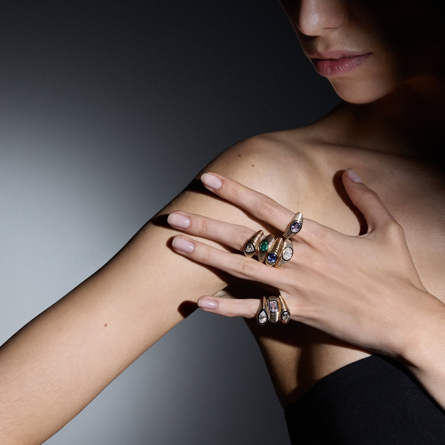 Contessa Oval Cut Diamond Pinkie Ring