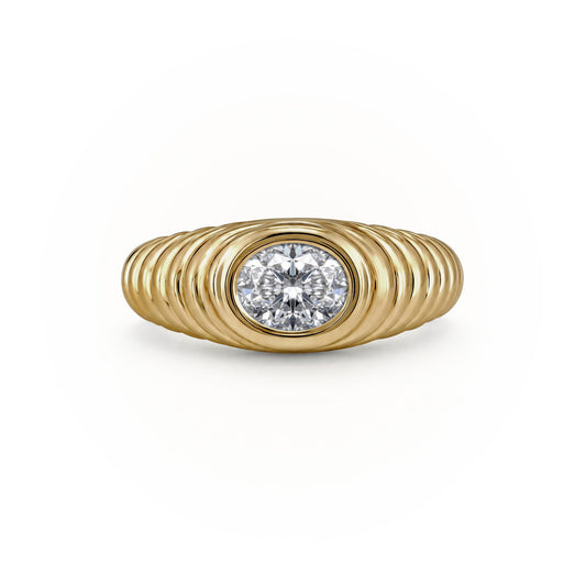 Contessa Oval Cut Diamond Pinkie Ring