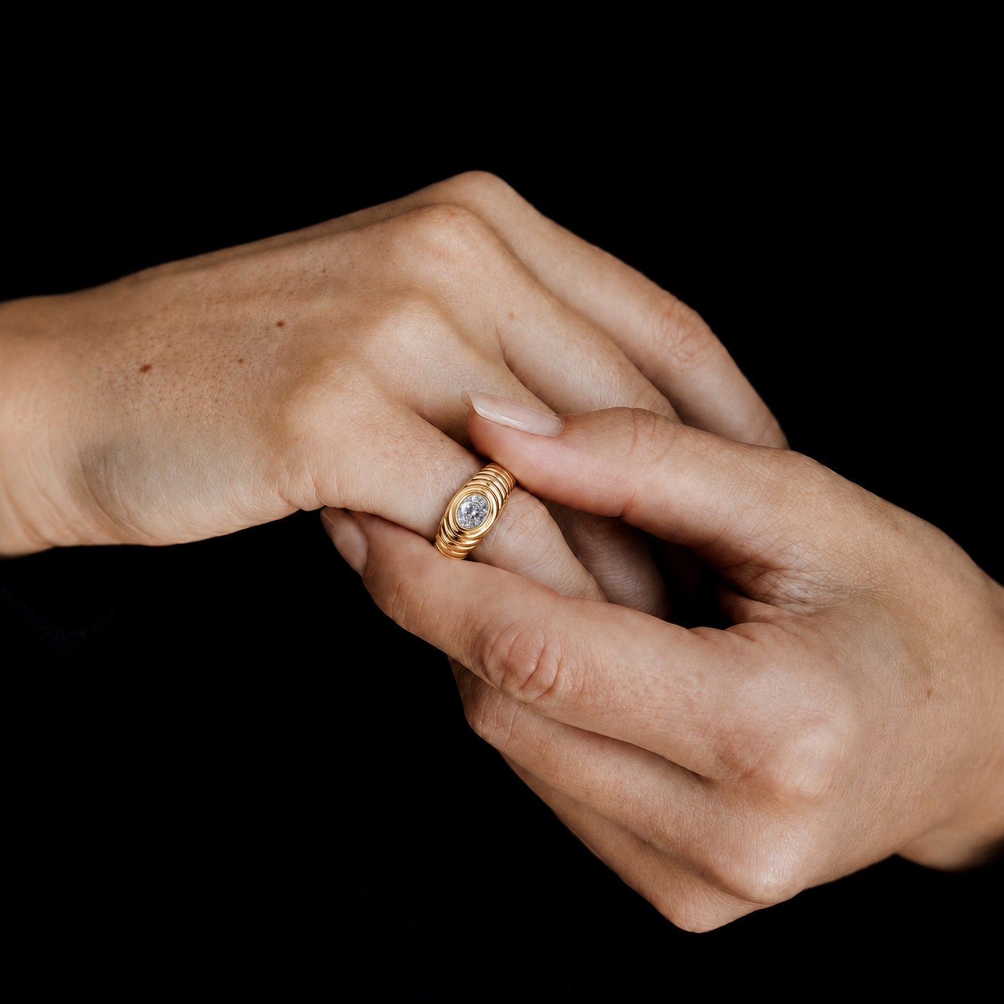 Contessa Oval Cut Diamond Pinkie Ring