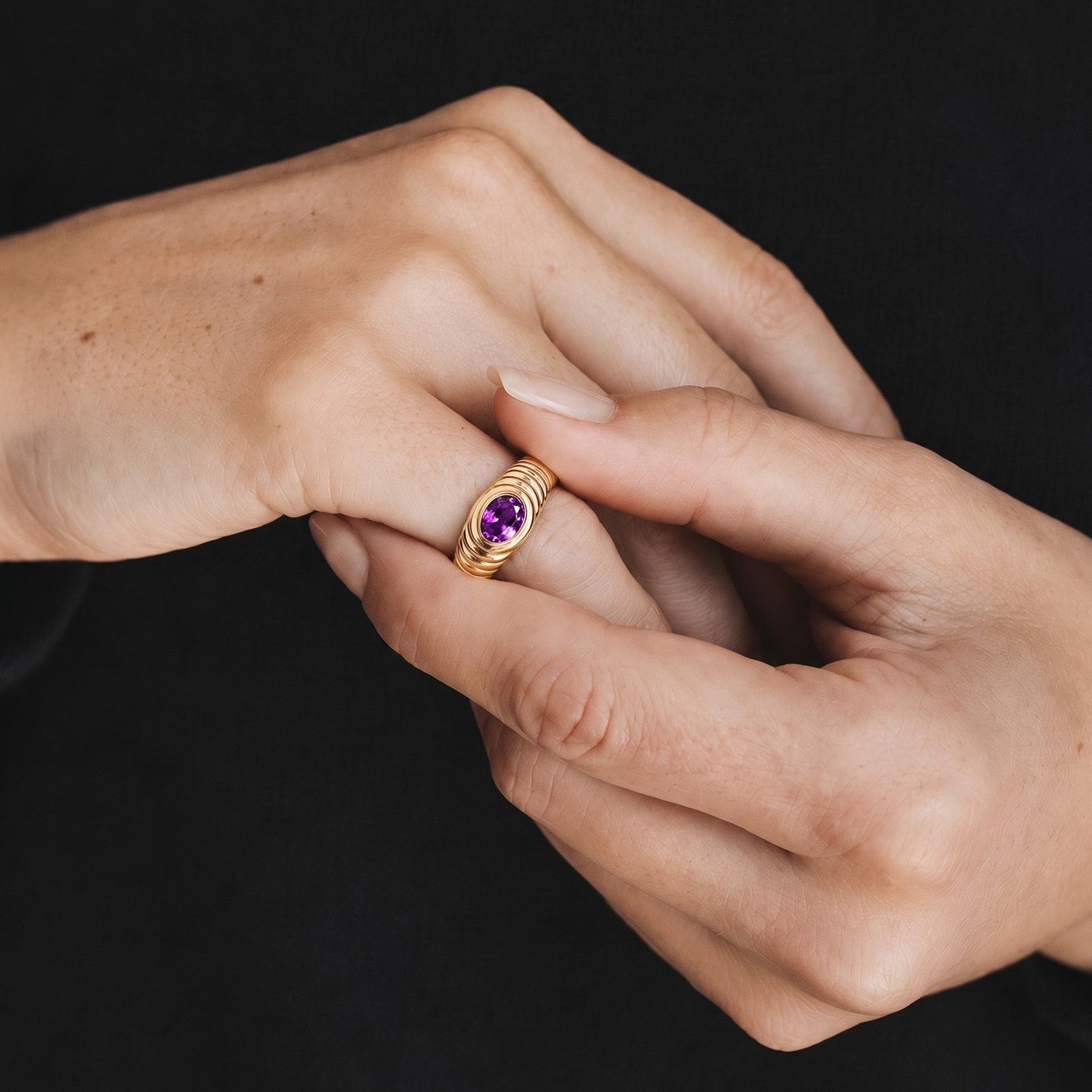 Contessa Purple Spinel Pinkie Ring