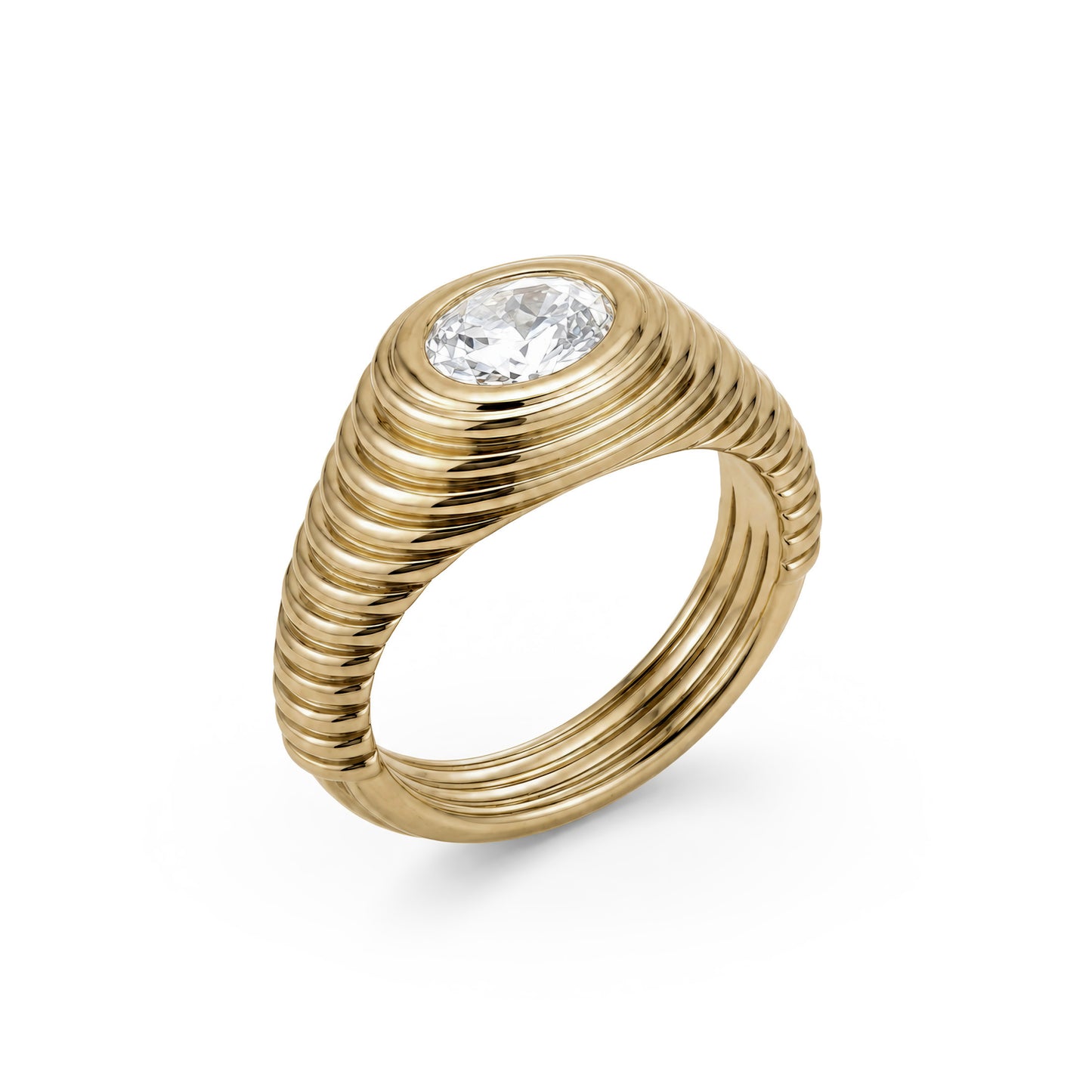 Contessa Oval Cut Diamond Pinkie Ring