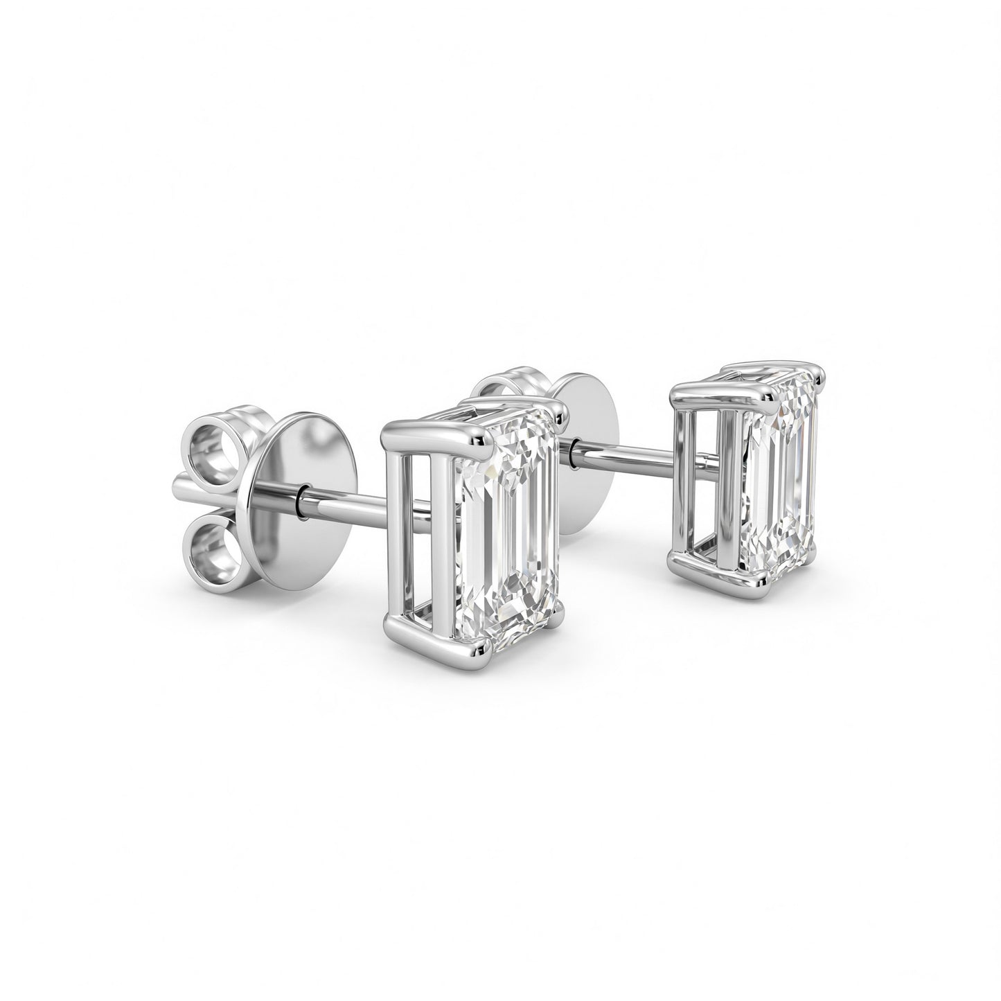 FORMA EMERALD CUT DIAMOND STUDS