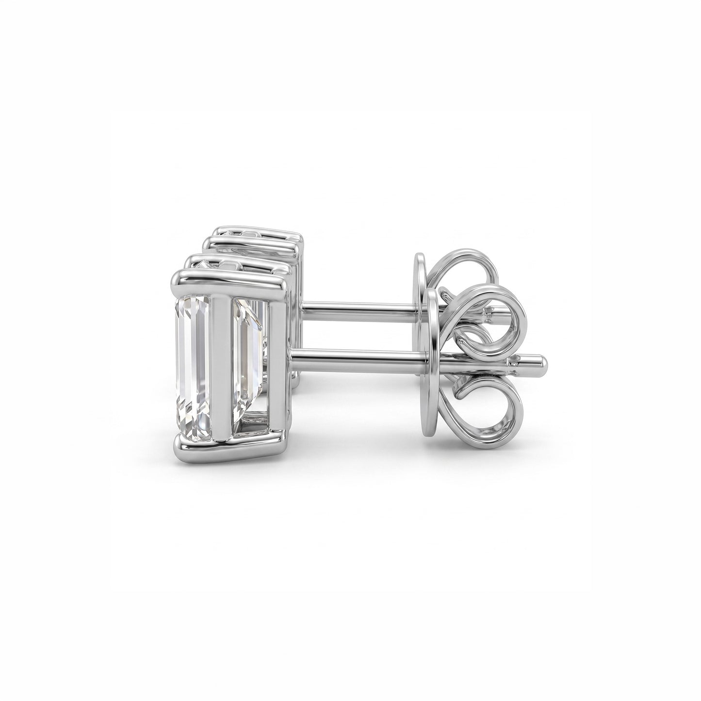 FORMA EMERALD CUT DIAMOND STUDS