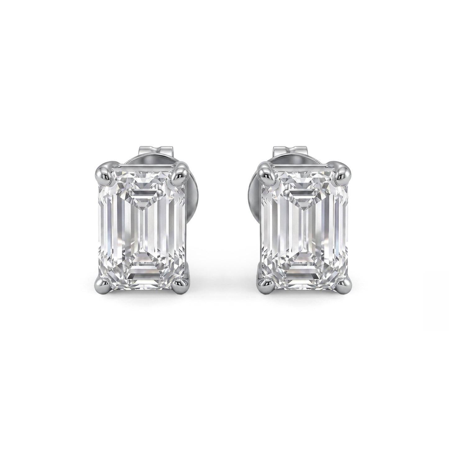 FORMA EMERALD CUT DIAMOND STUDS