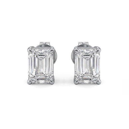 FORMA EMERALD CUT DIAMOND STUDS