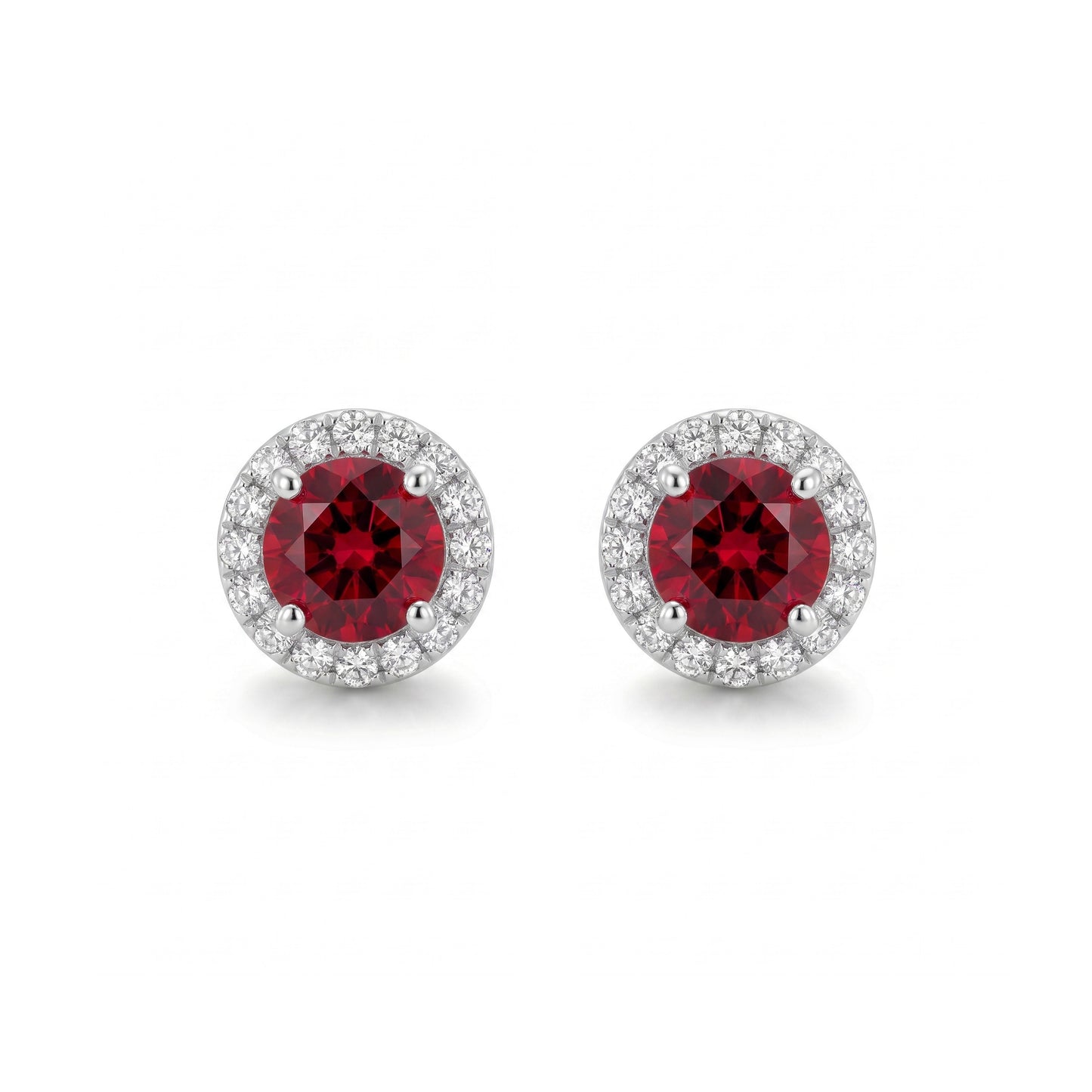 VITTORIA RUBY HALO DIAMOND STUDS