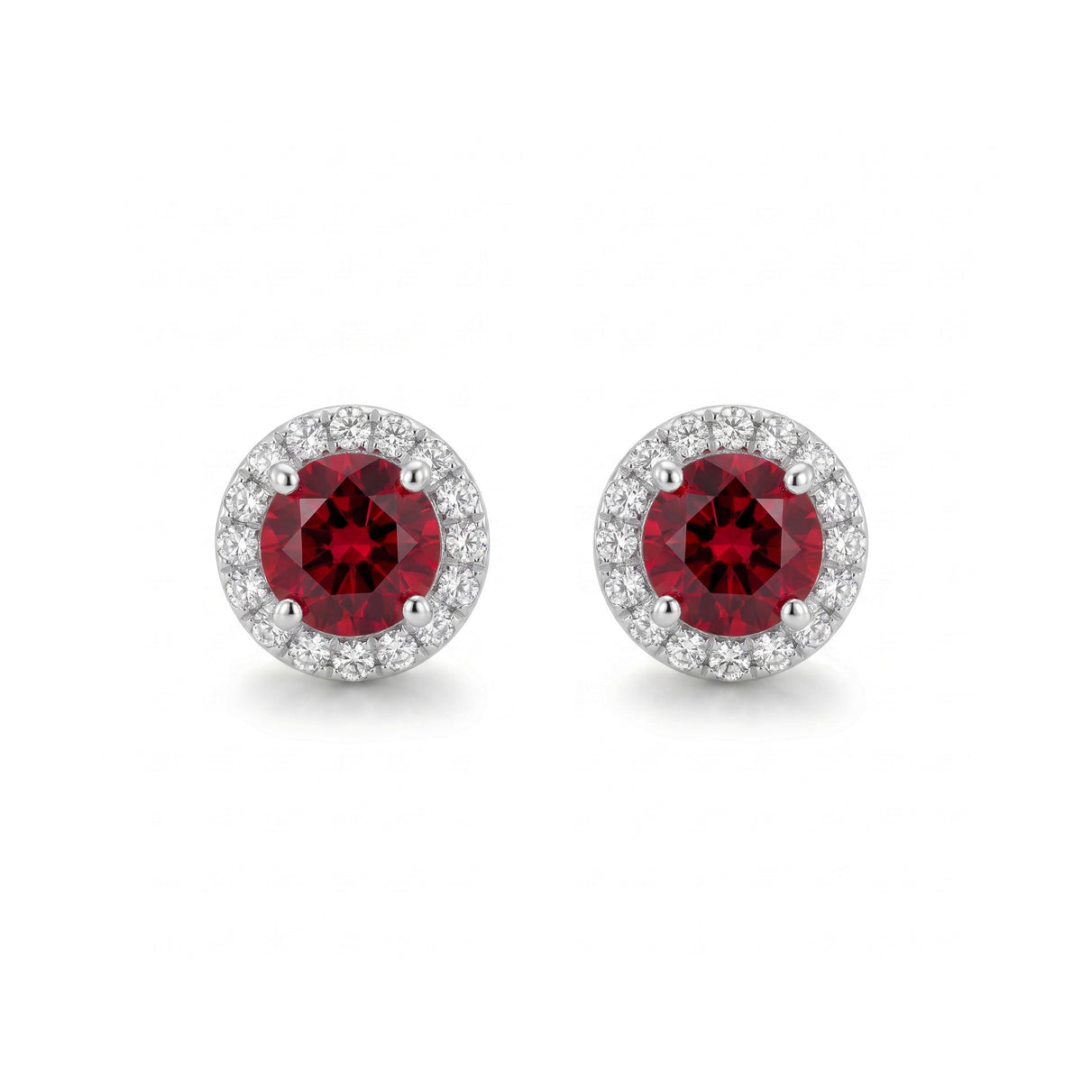 Vittoria Ruby Halo Diamond Studs